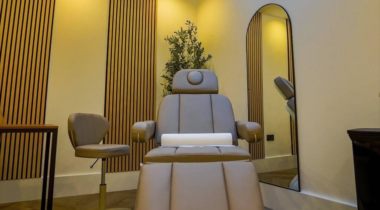 Luxurious spa chair at Manicured London, London, England, GB, offers ultimate relaxation and style.