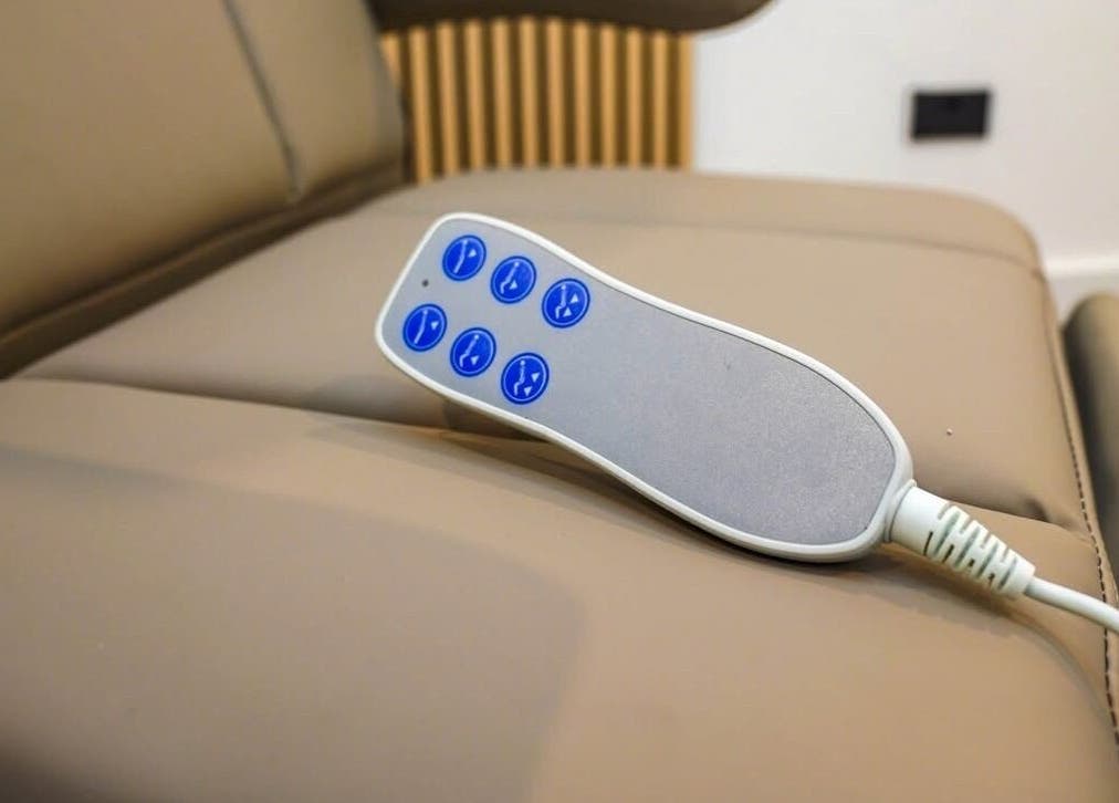 Massage chair remote control at Manicured London, London, England, GB.