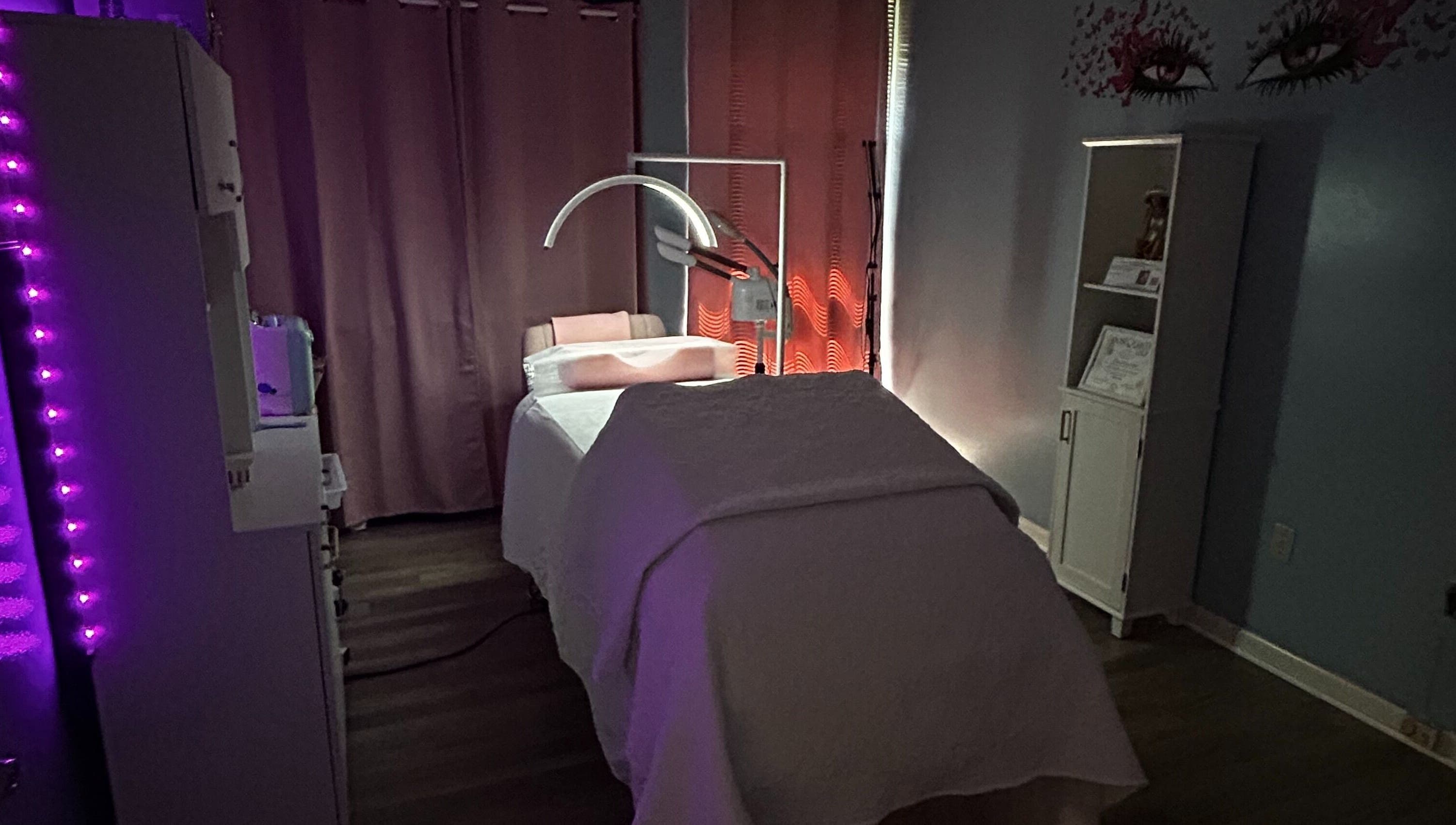 Tranquil treatment room at Bio Beauty Skincare and Wax Center in Gainesville, Florida, US.