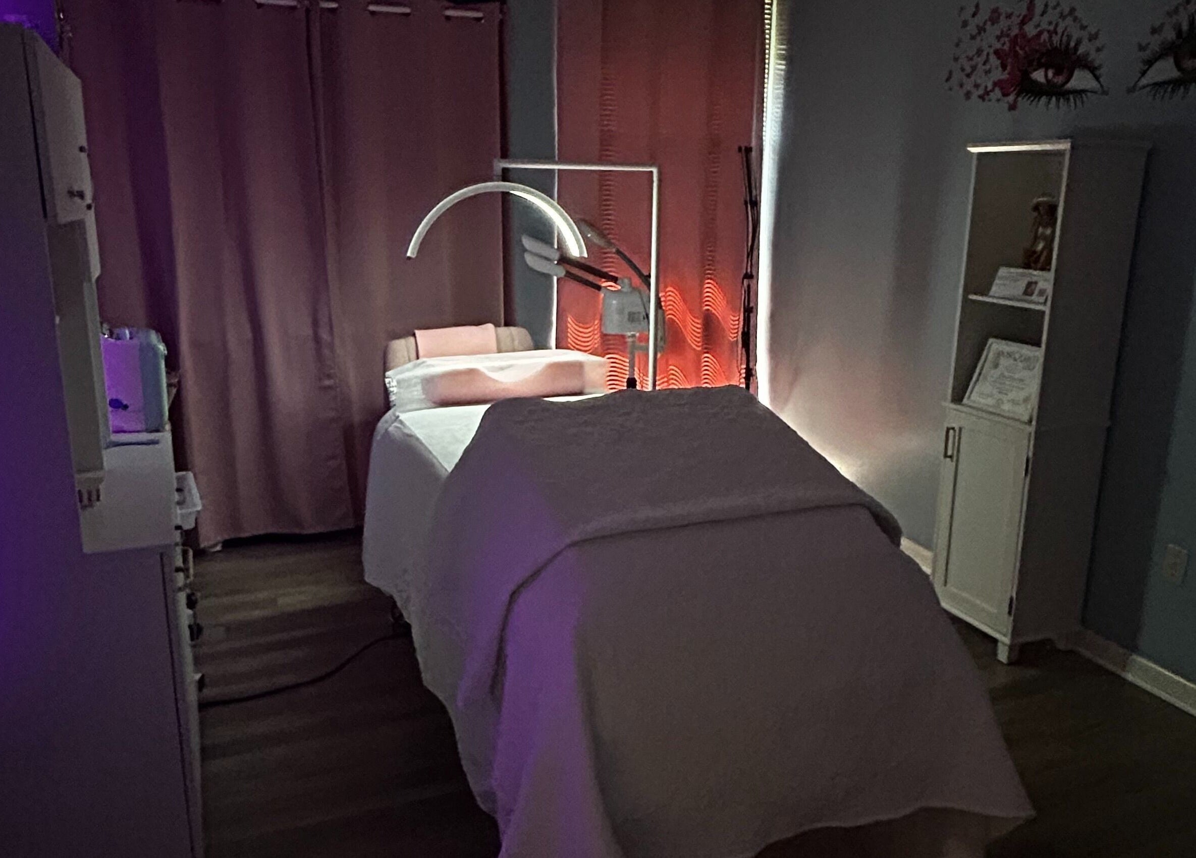 Tranquil treatment room at Bio Beauty Skincare and Wax Center in Gainesville, Florida, US.