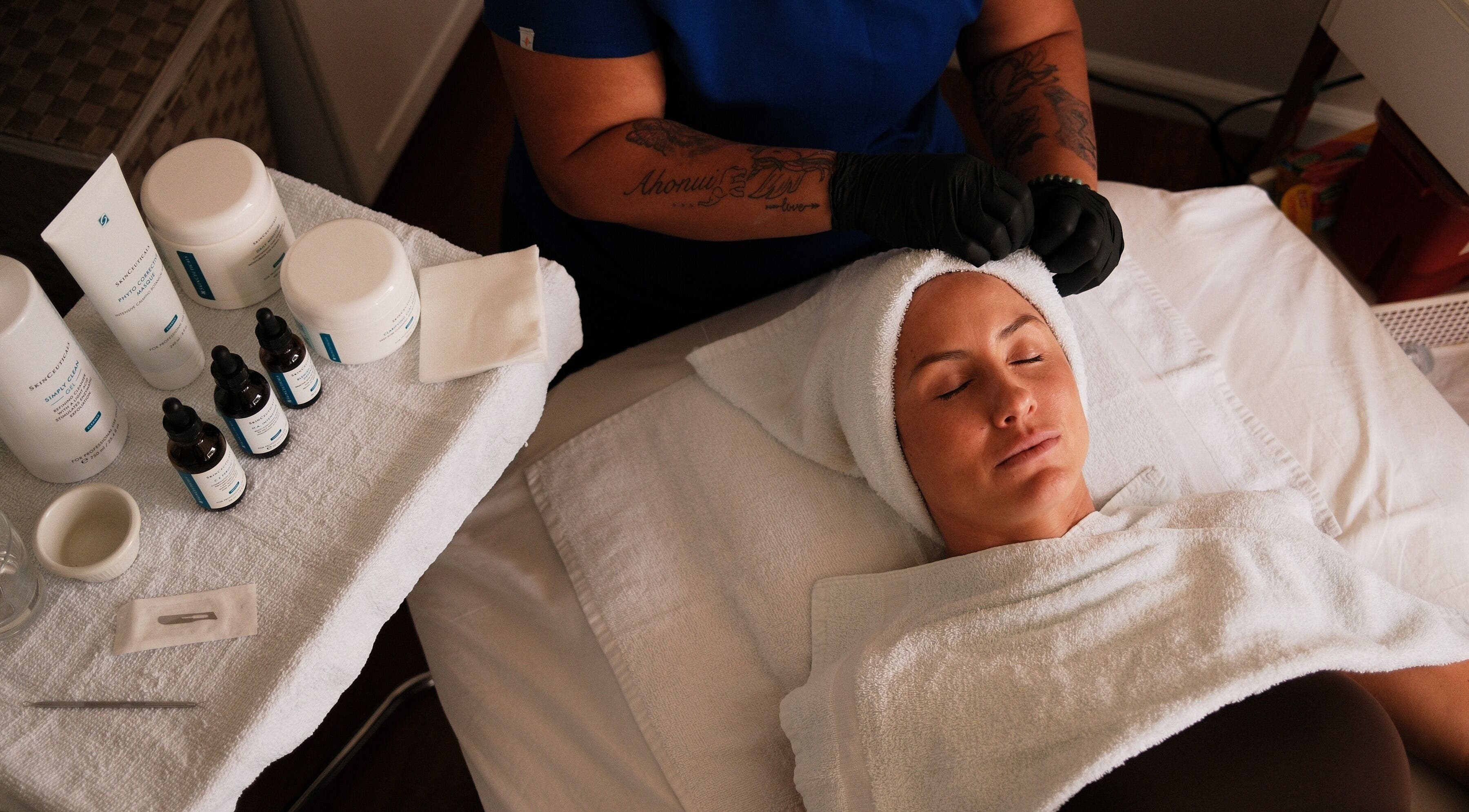 Relaxing facial treatment at Enhance Hawaiʻi, Kailua, Hawaii, US with professional skincare products.