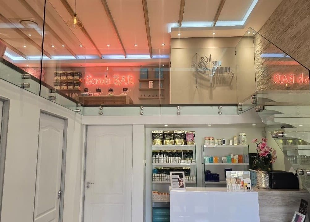 Interior of The Skin Revision Co in Centurion, Gauteng, ZA showcasing products and a modern design.