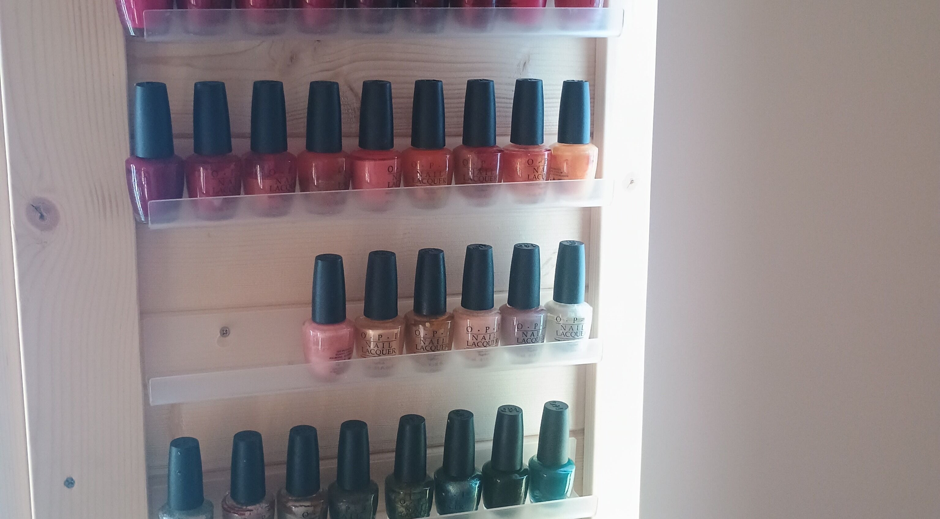 Nail polish selection at Kent Professional Makeup and Therapies, Ryarsh, England, GB.