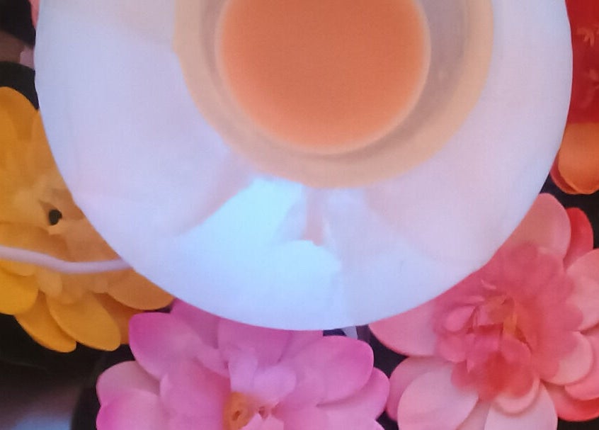Serene flowers under warm lamp at Kent Professional Makeup and Therapies, Ryarsh, England, GB.