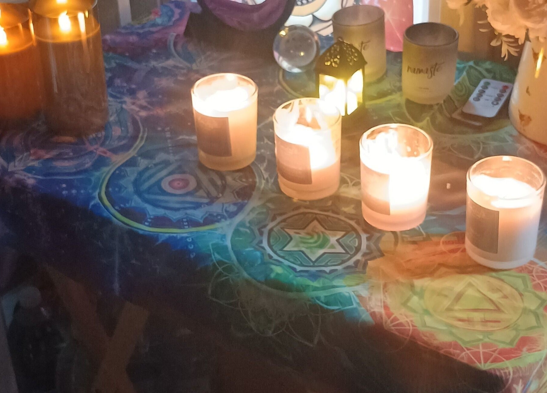 Peaceful candlelit setup at Kent Professional Makeup and Therapies, Ryarsh, England, GB.