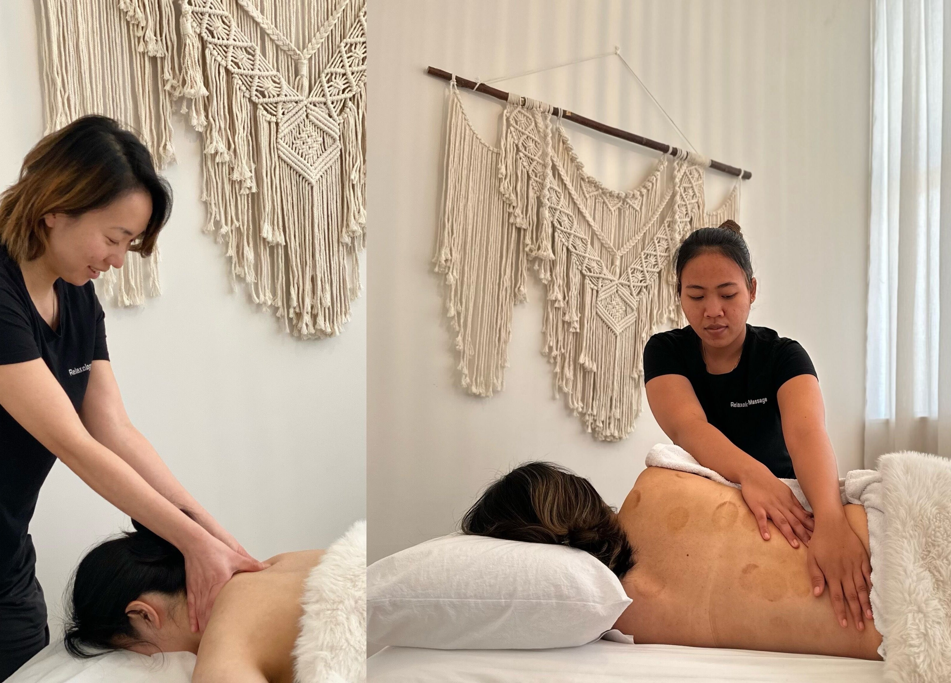 Massage therapists at Relaxology Massage Takapuna in Auckland, Auckland, NZ providing relaxing body treatments.