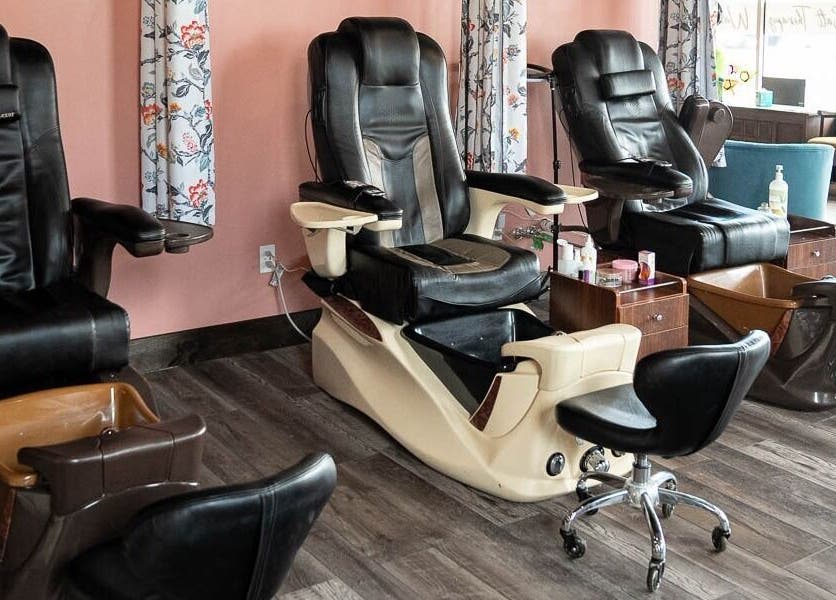 Pedicure chairs at In the Spalight, Dickson, Tennessee, US, offer comfort and luxury for a relaxing experience.