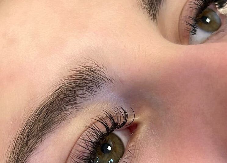 Close-up of beautifully maintained eyelashes at Rapha Holistic Well Spa, LLC, Clarksville, Tennessee, US.