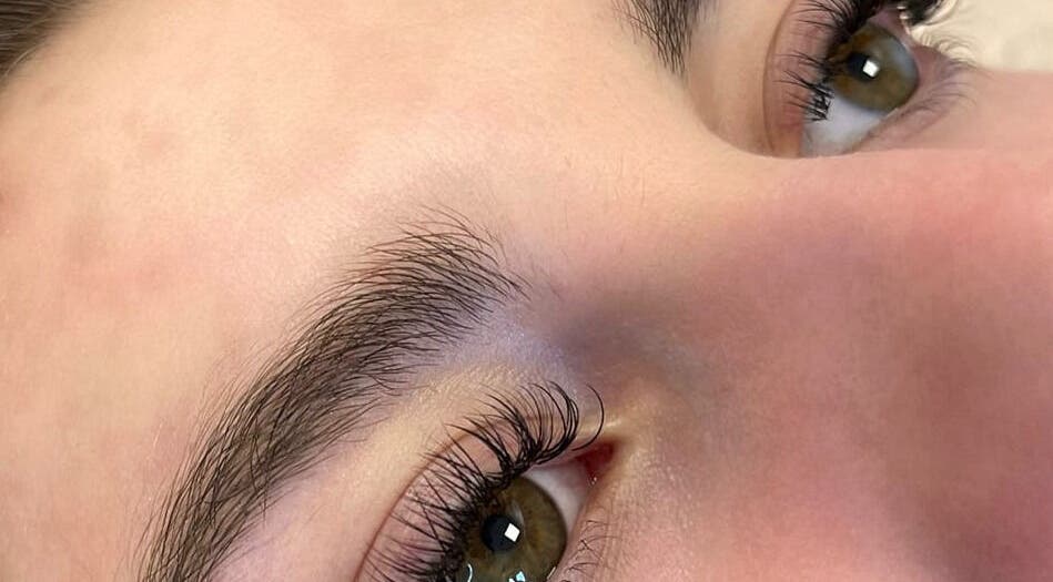 Close-up of beautifully maintained eyelashes at Rapha Holistic Well Spa, LLC, Clarksville, Tennessee, US.