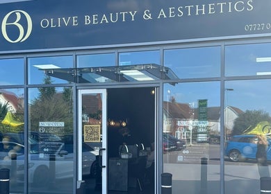 Front view of Olive Beauty & Aesthetics - Marston Mortaine in Marston Moretaine, England, GB with large glass doors.