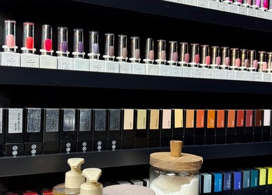 Diverse nail polish selection at Olive Beauty & Aesthetics - Marston Moretaine, England, GB.