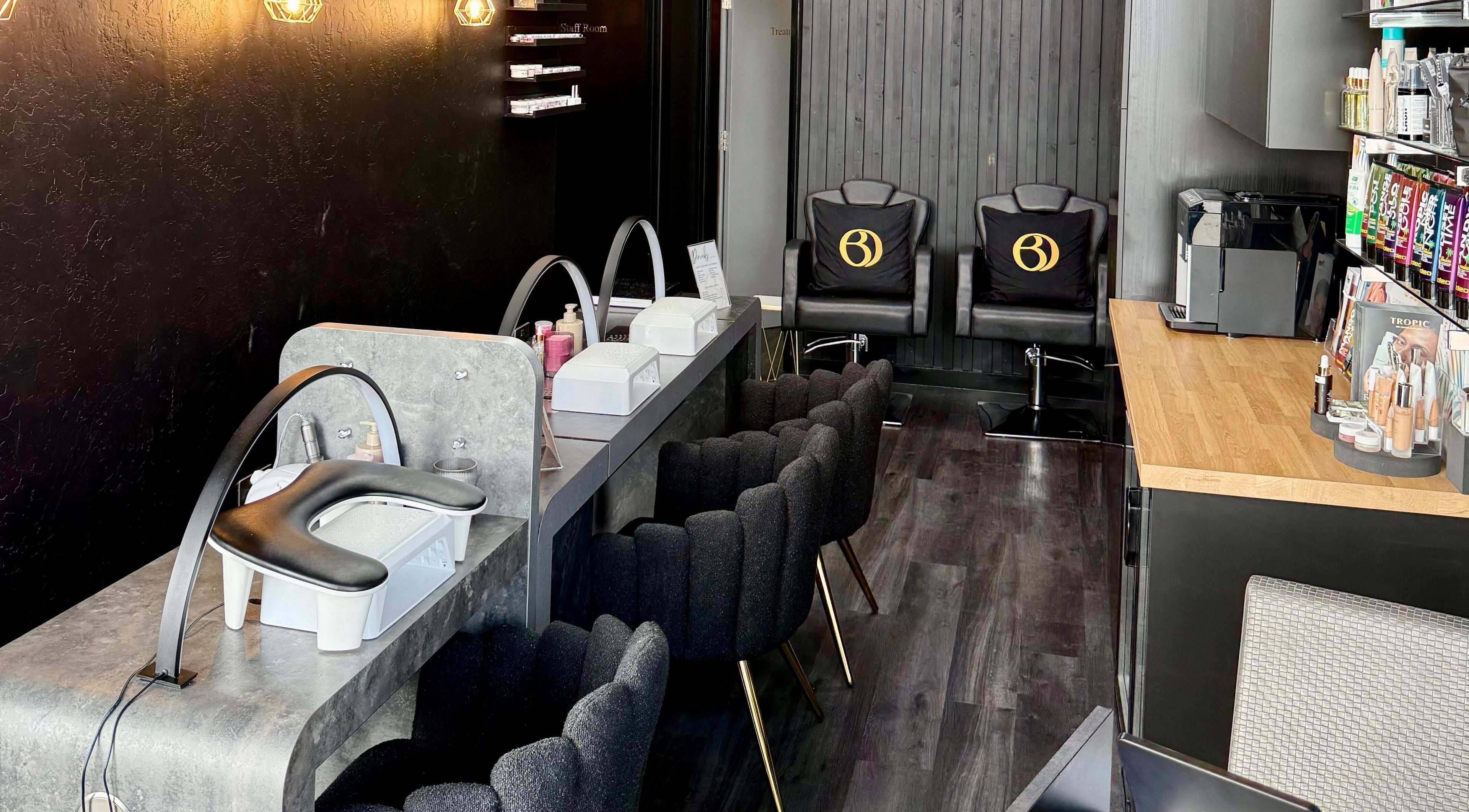 Elegant interior of Olive Beauty & Aesthetics - Marston Mortaine in Marston Moretaine, England, GB.