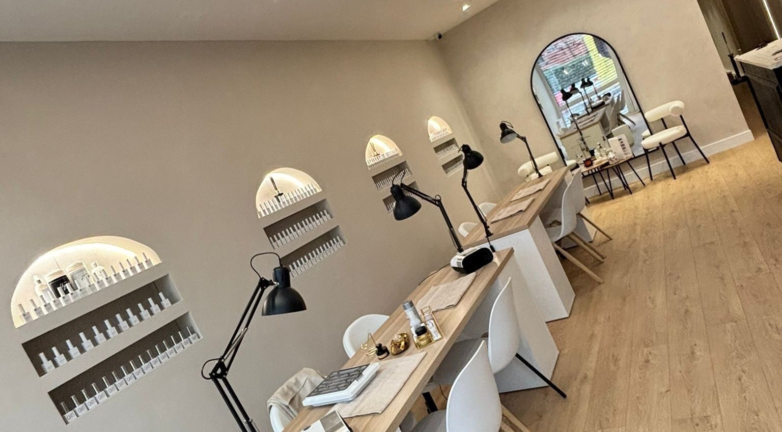 Oh so Tilly by That Nail Girl in UK, England, GB features sleek, modern nail stations and stylish decor.