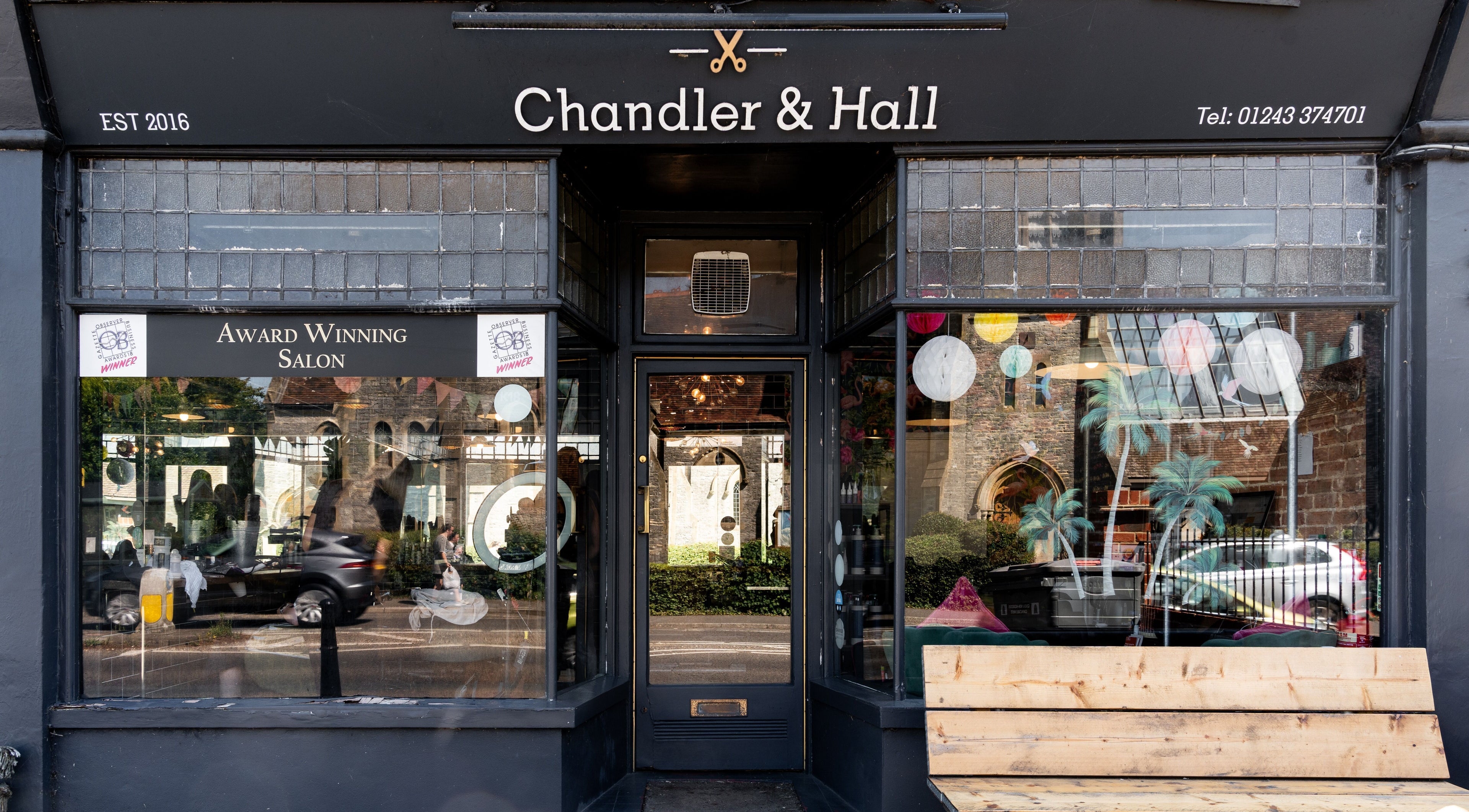 Front view of Chandler & Hall, award-winning salon, Southbourne, England, GB.