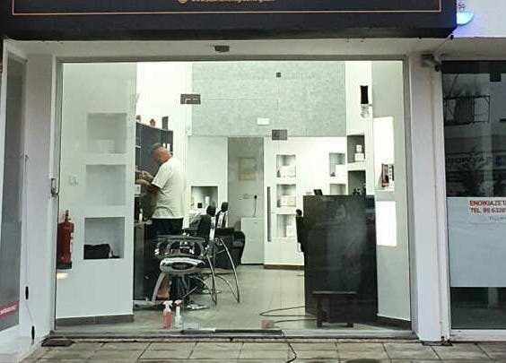 Front view of Udomo Barber and Nail Studio in Paphos, Paphos, CY, showing modern interior design.