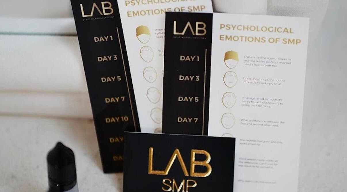 LAB + CO. brochures detailing SMP psychological emotions in Melbourne, VIC, AU clinic.