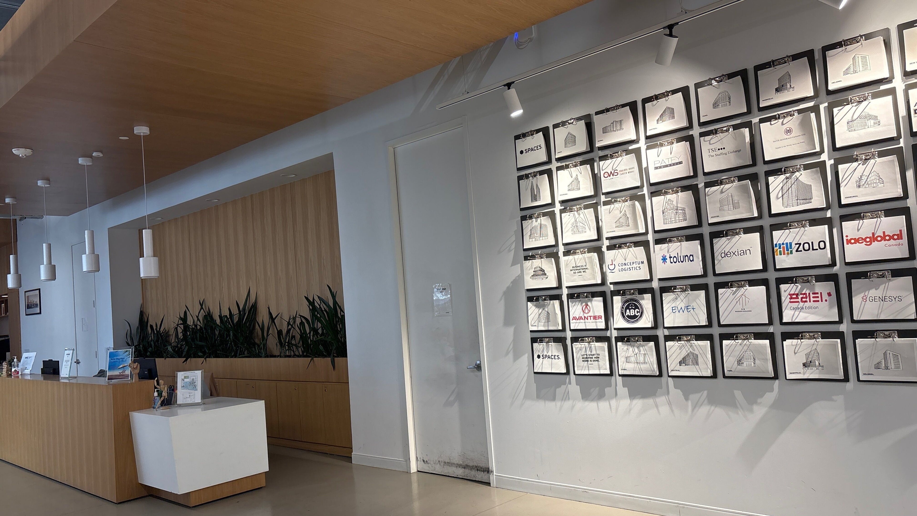 Reception area at WayYoung North York, Toronto, Ontario, CA with wall art and modern decor.