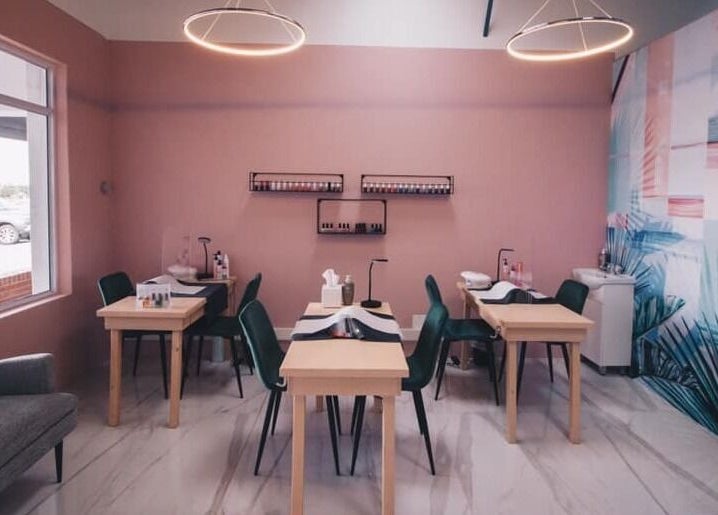 Modern manicure salon at Mani & Chill, Habitat Centre, Cape Town, Western Cape, ZA with chic decor and cozy seating.