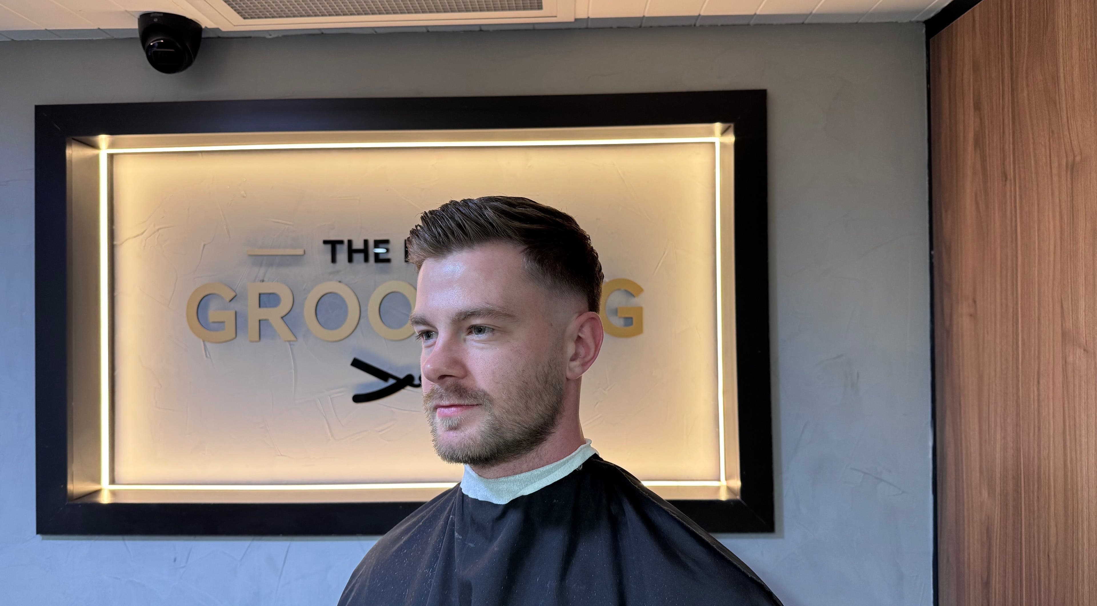 Stylish haircut at The Men's Grooming Circular Quay Gateway, Sydney, New South Wales, AU.