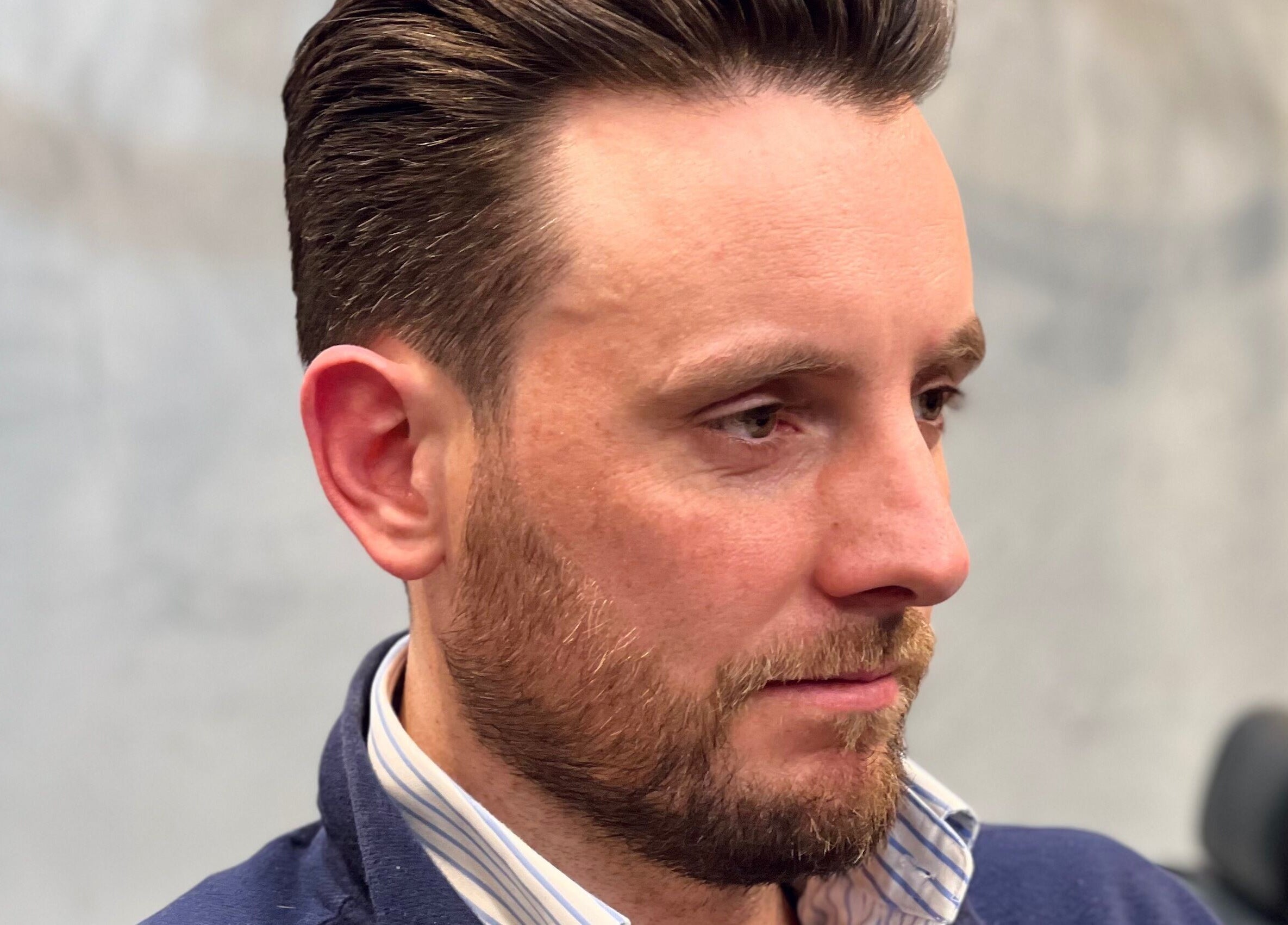 Stylish gentleman at The Men's Grooming Circular Quay Gateway, Sydney, New South Wales, AU.