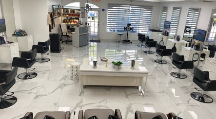 Modern interior of Studio 34 Hair Salon - Delray Beach, offering stylish services in Delray Beach, Florida, US.