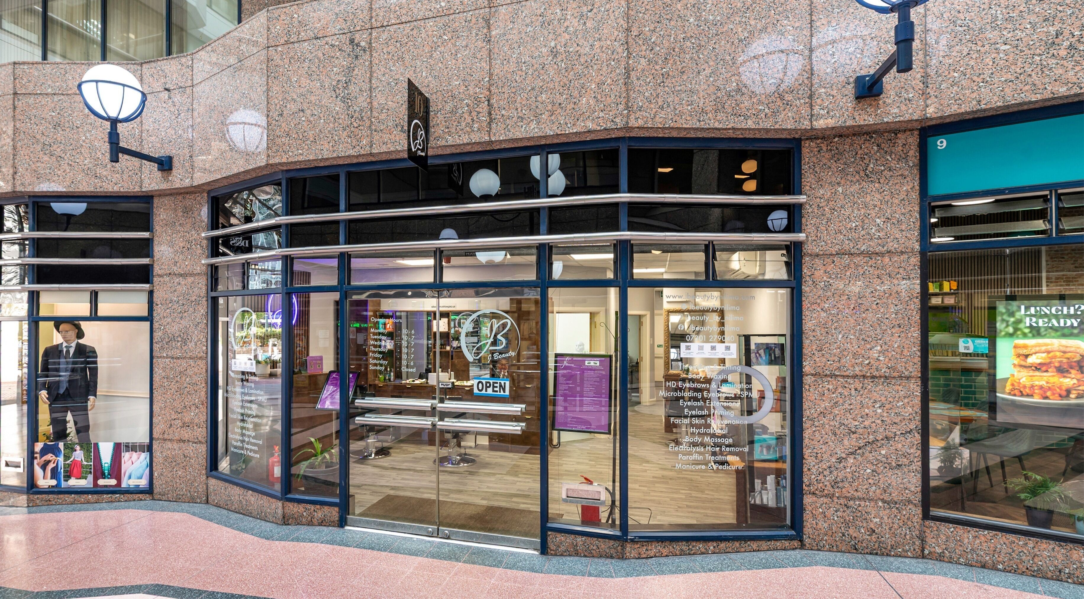 Front view of J Beauty by Nilima, a chic wellness center in Birmingham, England, GB.