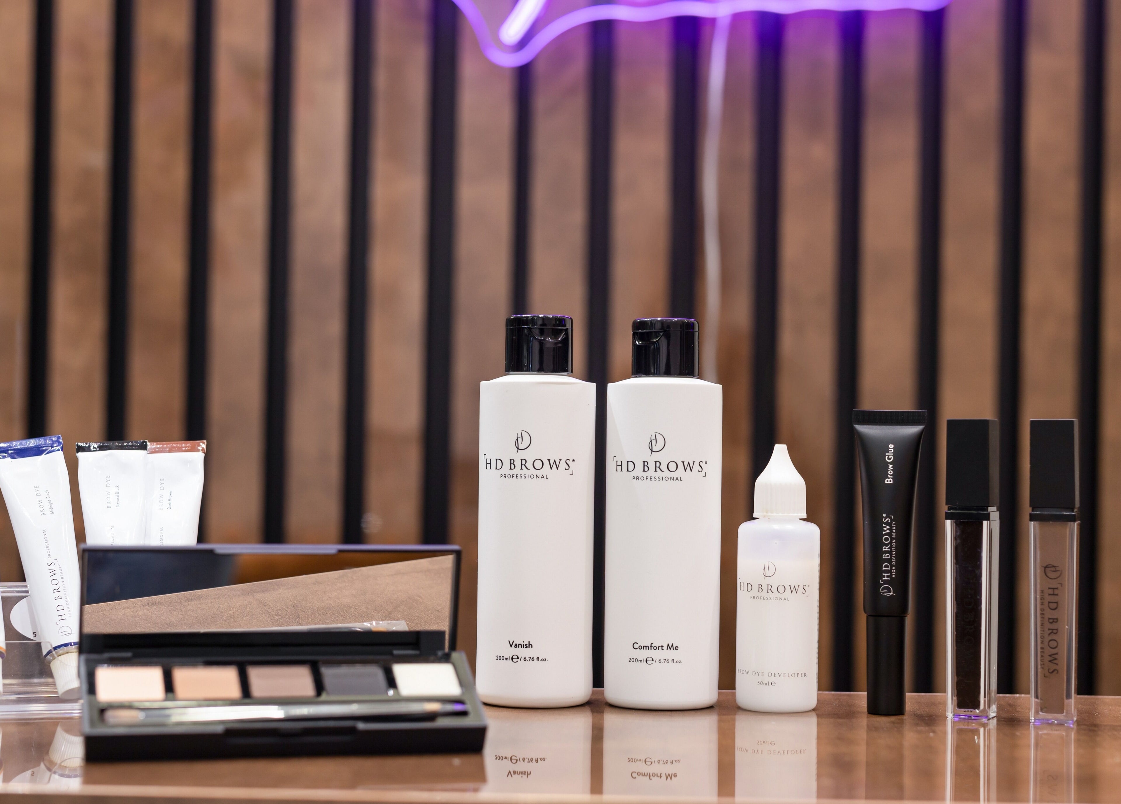 Beauty products neatly displayed at J Beauty by Nilima, Birmingham, England, GB.