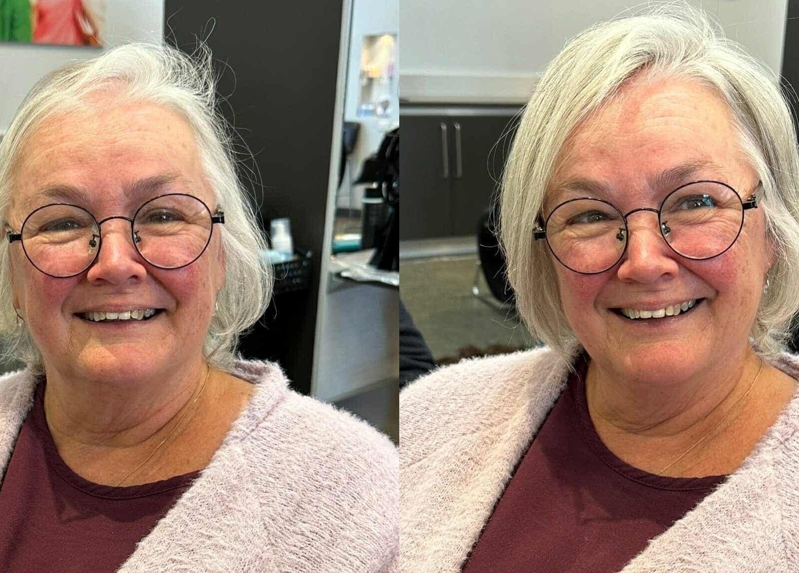 Smiling woman with glasses at Berry Lane Hair - Cairns Qld, Manunda, Queensland, AU.