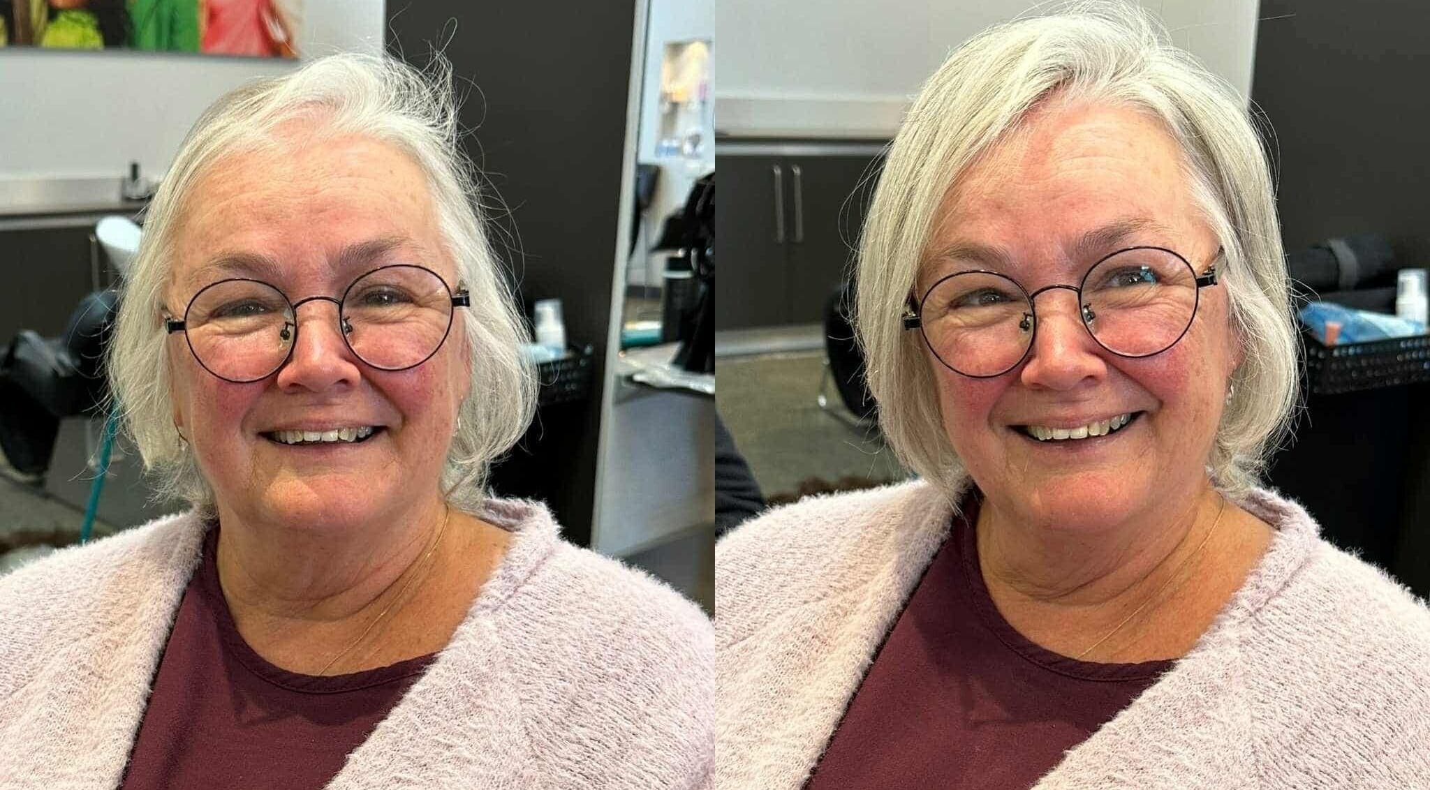 Smiling woman with glasses at Berry Lane Hair - Cairns Qld, Manunda, Queensland, AU.