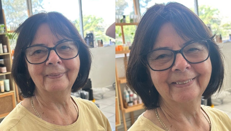 Happy client enjoying beauty services at Tenambit, Maitland NSW, showcasing elegant surroundings.