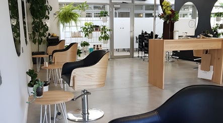 Modern salon interior with wooden furniture and plants at Charles St. Launceston Tasmania, Launceston, Tasmania, AU.