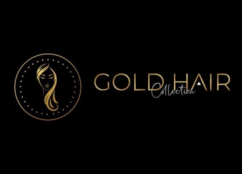 Gold Hair logo at Shop 18 Kingston Town Shopping Centre, 47 Marano, Kingston, Tasmania, AU. Sleek design on black.