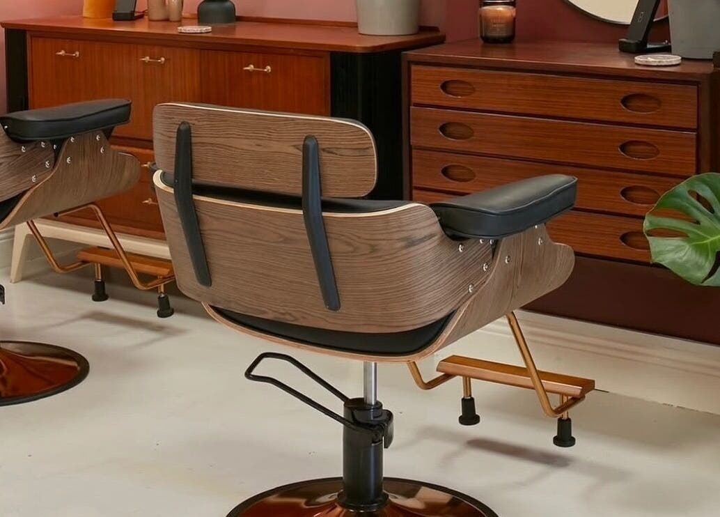 Chic salon chairs at Aidan Darcy • Hair, Dublin 2, IE, offering a stylish and relaxing beauty experience.