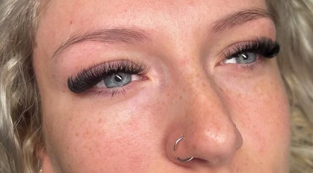 Close-up of styled eyelashes at CLH Beauty in Nottinghamshire, England, GB.