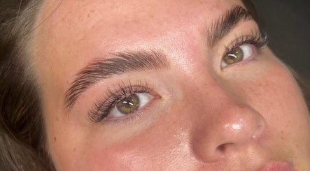 Close-up of expertly groomed eyebrows at CLH Beauty, Nottinghamshire, England, GB showcasing precise detail.