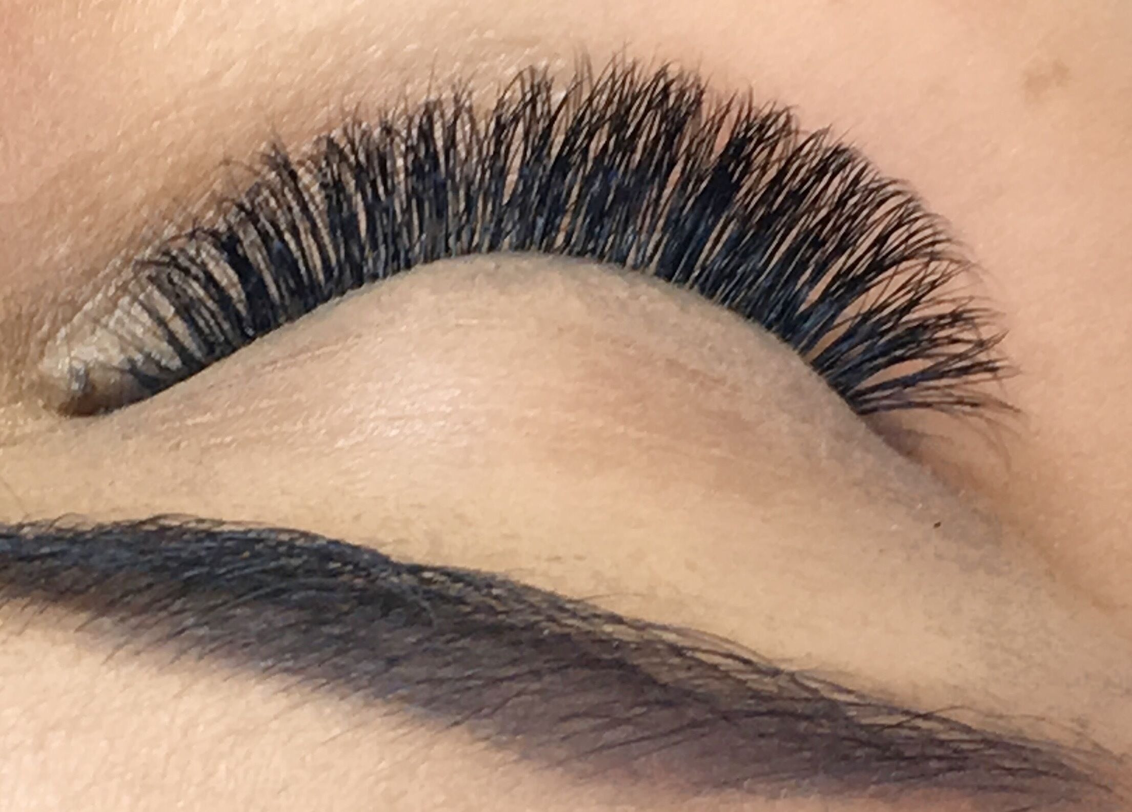Close-up of stunning eyelash extensions at Allure Lashes & Aesthetics, Sandton, Gauteng, ZA.
