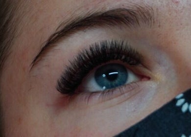 Close-up of expertly styled eyelashes at AFFINITY ARTISTRY DEN, Winnipeg, Manitoba, CA.
