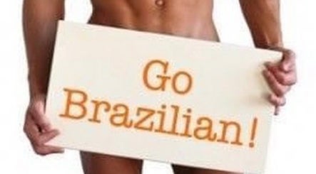 Go Brazilian sign promoting services at WAXING LONDON PRO - Battersea, London, England, GB.