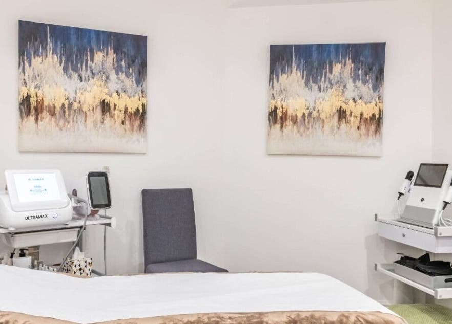 Modern treatment room at Waxing London Pro - Battersea, London, England, GB with advanced equipment and stylish decor.