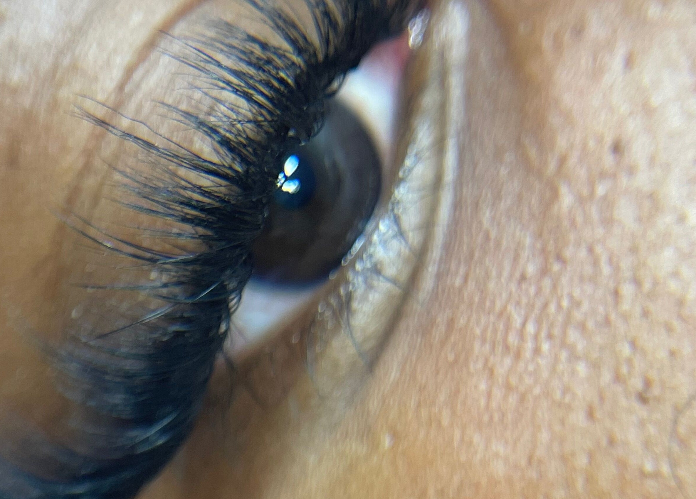 Close-up of eyelash extensions at Lashed by Lavern, London, England, GB.