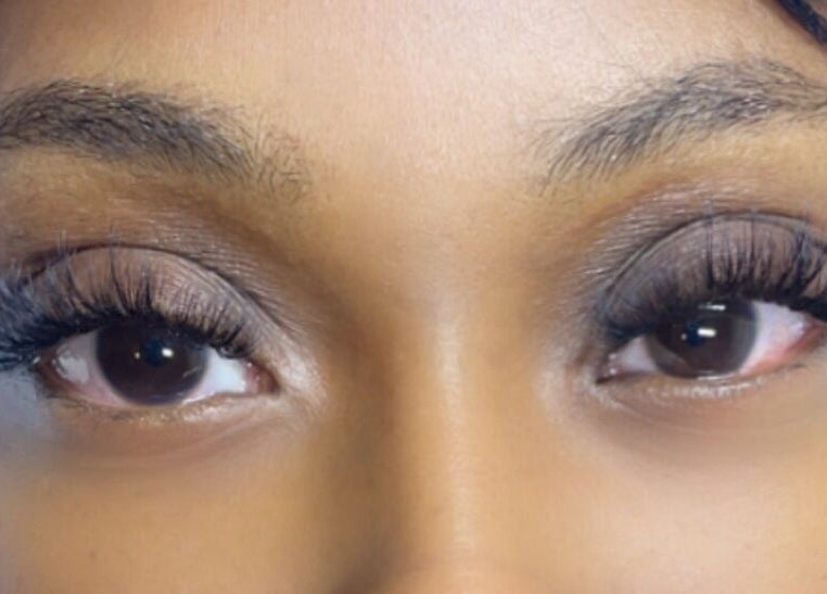Close-up of styled lashes at Lashed by Lavern, London, England, GB, showcasing expert eyelash treatment.