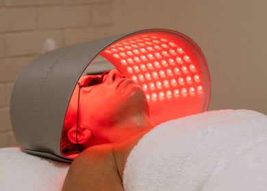 LED facial therapy at Salt Beauty Ballina in Ballina, New South Wales, AU offering advanced skincare treatments.