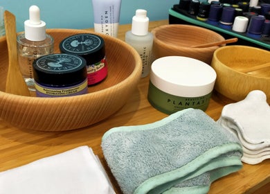 Skincare products and bowls at AmberLuna Apothecary, Bristol, England, GB. Perfect for wellness and beauty routines.