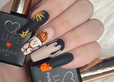 Halloween-themed nail art at Best Face Forward Beauty in Maryborough, Queensland, AU.