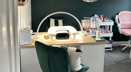 Nail station at Beautology Newcastle in Whitley Bay, England, GB features elegant decor and modern equipment.