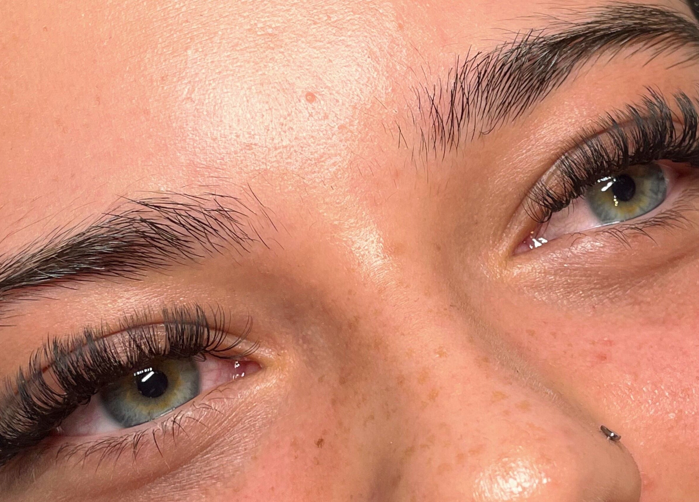 Close-up of elegant eyelash extensions at Beautology Newcastle, Whitley Bay, England, GB.