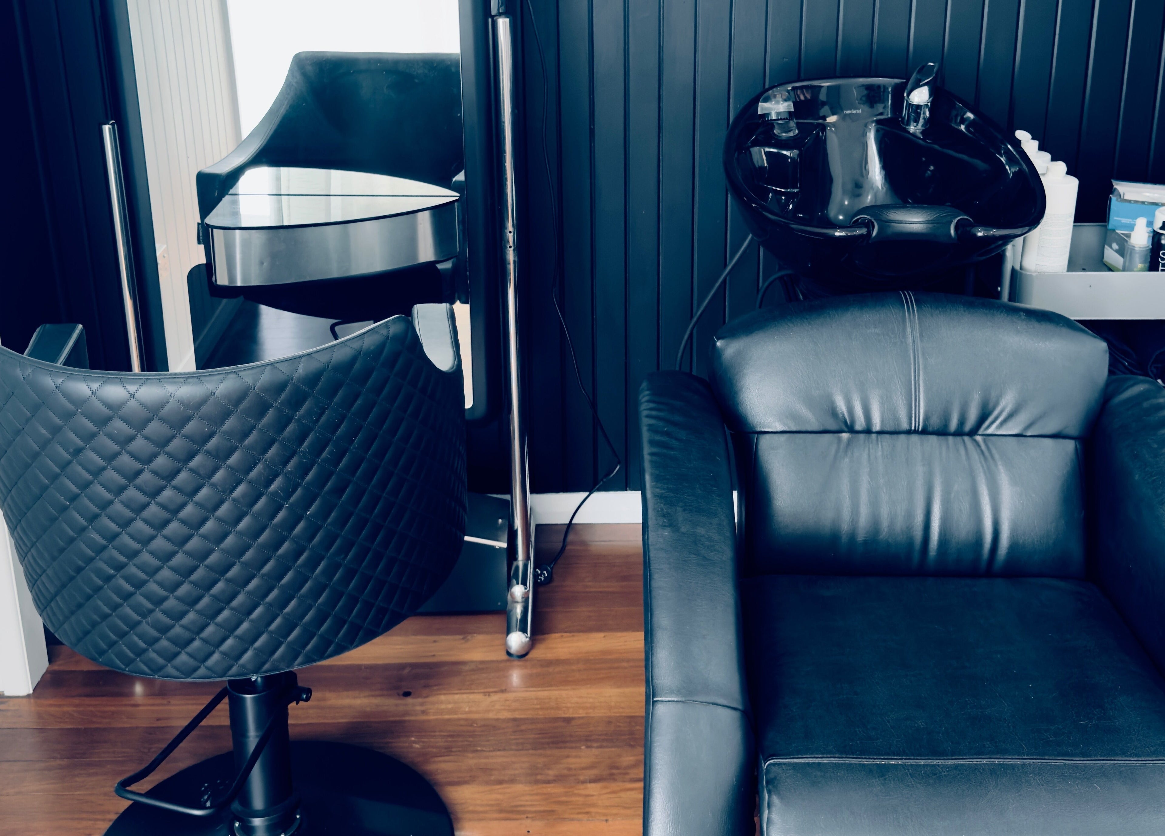 Elegant salon chairs at Finessed By Cloe, Berserker, Queensland, AU showcasing luxury comfort.