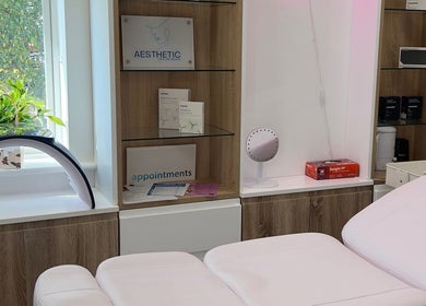 Relaxing treatment room at Aesthetic Skin Lab Ireland in Dublin, Dublin 15, IE. Modern decor with natural light.