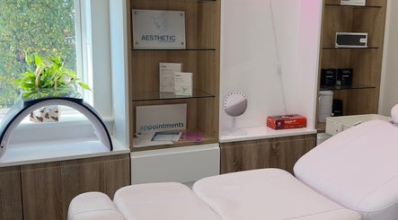 Relaxing treatment room at Aesthetic Skin Lab Ireland in Dublin, Dublin 15, IE. Modern decor with natural light.