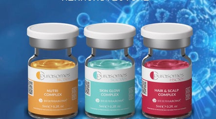 Three bottles of Dermoaroma serums at Aesthetic Skin Lab Ireland, Dublin, Dublin 15, IE.